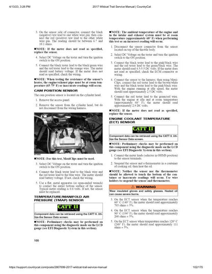 Arctic Cat Wildcat Trail UTV Service Manual sample page with technical illustrations