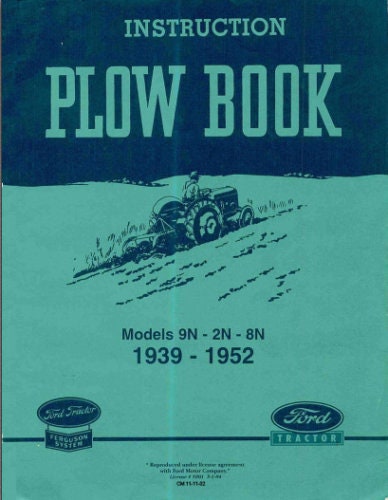 Ford 2N 8N 9N Tractor Service Manual sample page with service data and tables