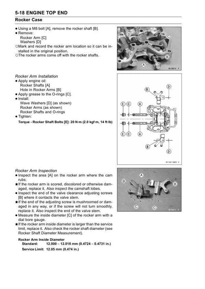 Kawasaki Brute Force 750 KVF750 ATV Service Manual sample page with diagrams and specifications