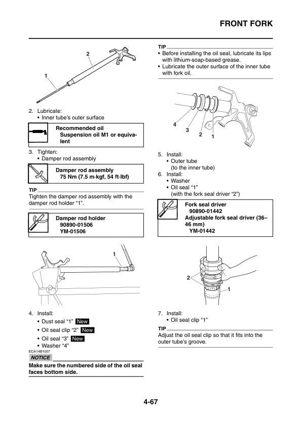 Yamaha YZF-R1 Motorcycle Service Manual sample page with technical illustrations