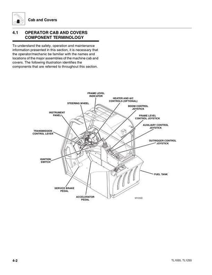 Caterpillar TL 1055 1255 Telehandler Service Manual sample page showing repair procedures