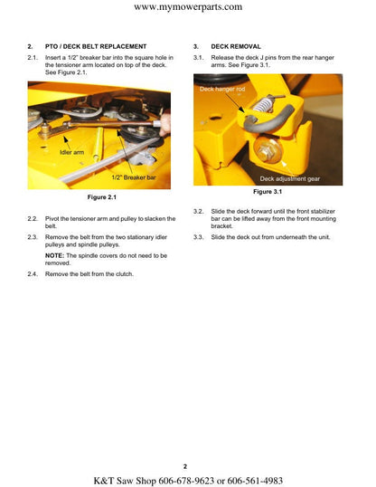 Cub Cadet RZT  Zero Turn Mower Service Manual sample page from service manual