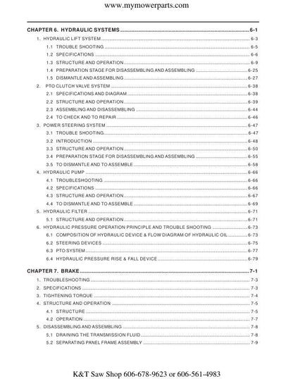 Cub Cadet 8454 Tractor Service Manual sample page showing repair procedures