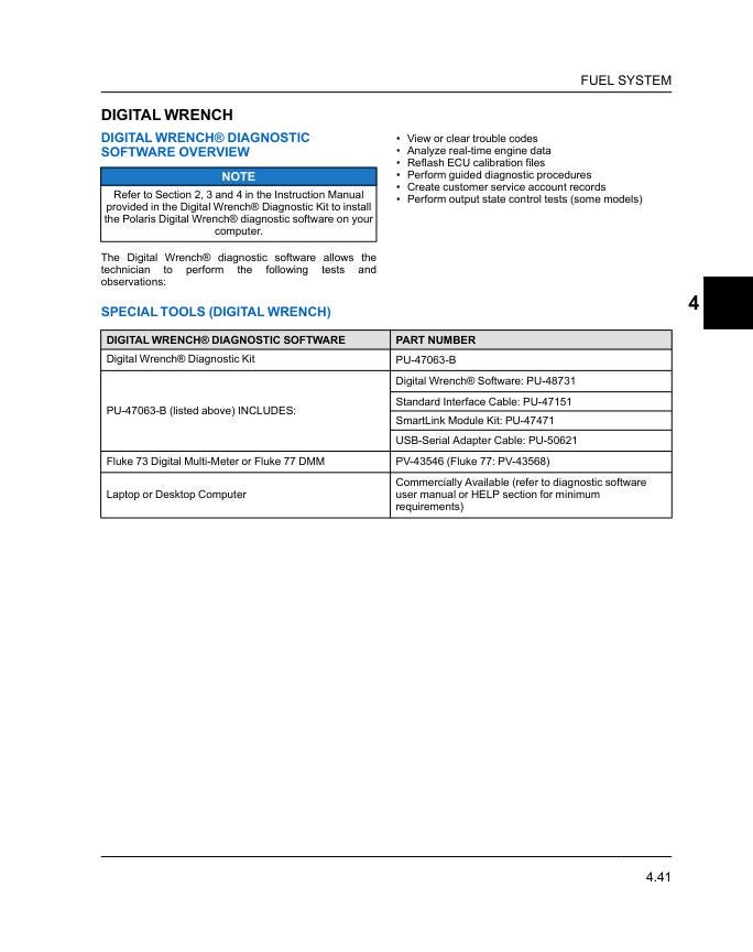 Polaris Sportsman XP 850 1000 ATV Service Manual sample page with technical illustrations
