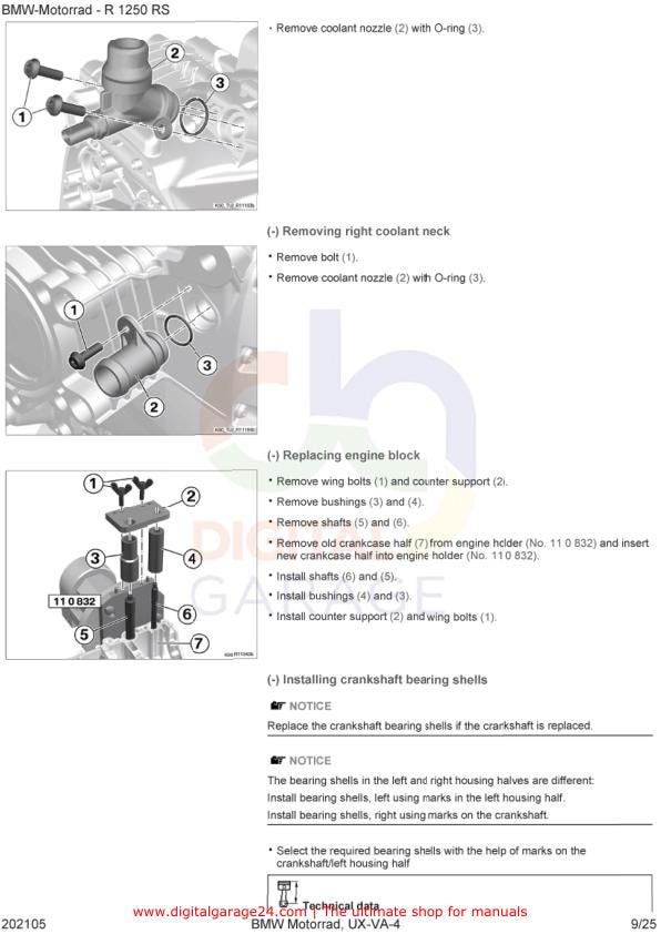 BMW R1250 RS K54 /11 Motorcycle Service Manual sample page from service manual