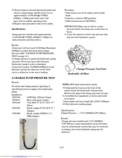 TYM T303 T353 HST Compact Tractor Service Manual sample page showing repair procedures