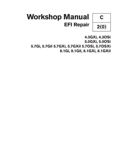 Volvo Penta 4.3 5.0 5.7 8.1 GXi OSi Gi Engine Service Manual factory service manual title page