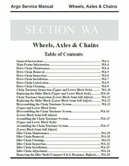Argo S SN BF RB C CB V A B N R Service Manual sample page with service data and tables