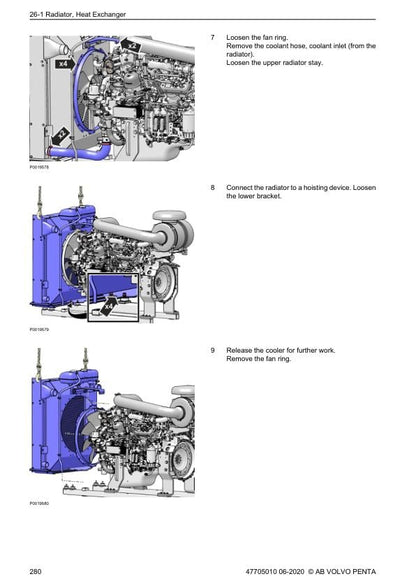 Volvo Penta TAD 540 550 570 580 840 850 870 880 Service Manual sample page showing schematics and diagrams