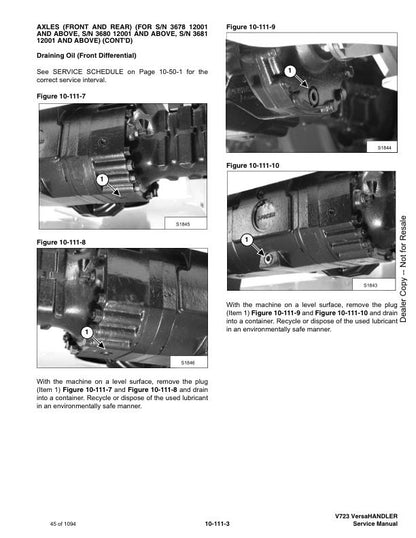 Bobcat VersaHandler V723 Service Manual sample page from the repair manual