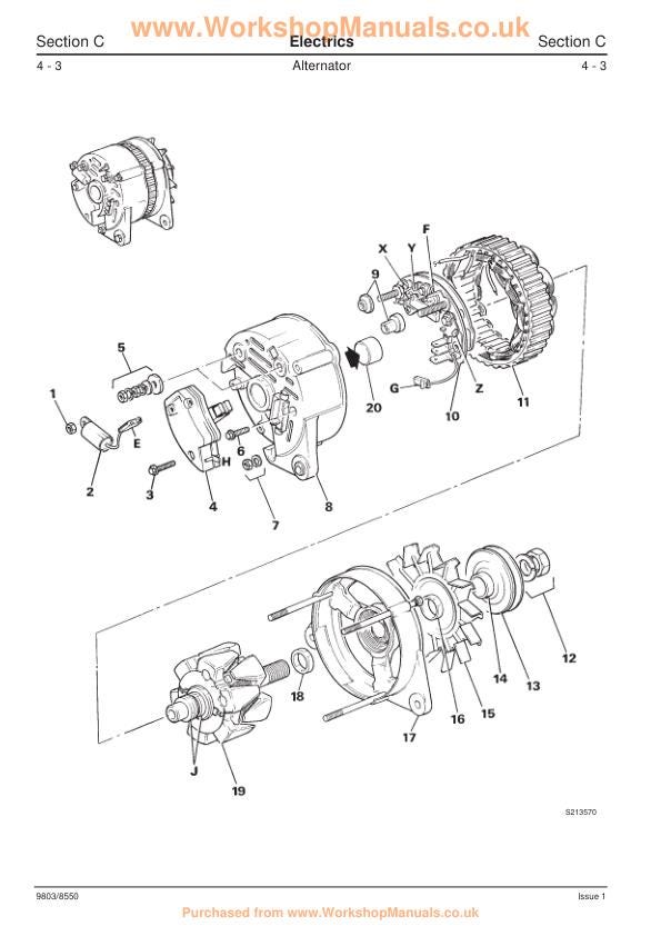 JCB 1CX 208S Backhoe Loader Service Manual sample page showing repair procedures