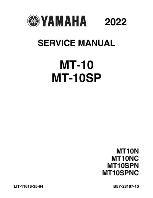 Yamaha MT10 MT10SP Motorcycle Service Manual factory service manual title page