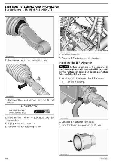 Sea-Doo RXP Service Manual sample page with service data and tables
