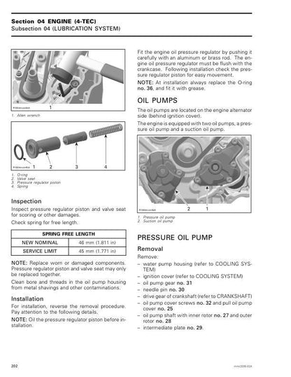 Skidoo Tundra Skandic Expedition Snowmobile Service Manual sample page with diagrams and specifications