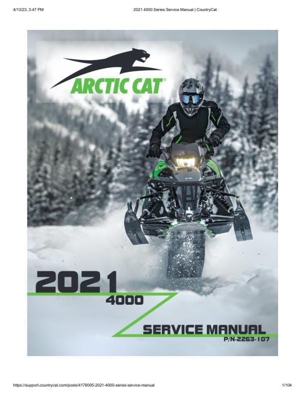 Arctic Cat Blast ZR LT M 4000 Snowmobile Service Manual factory service manual title page