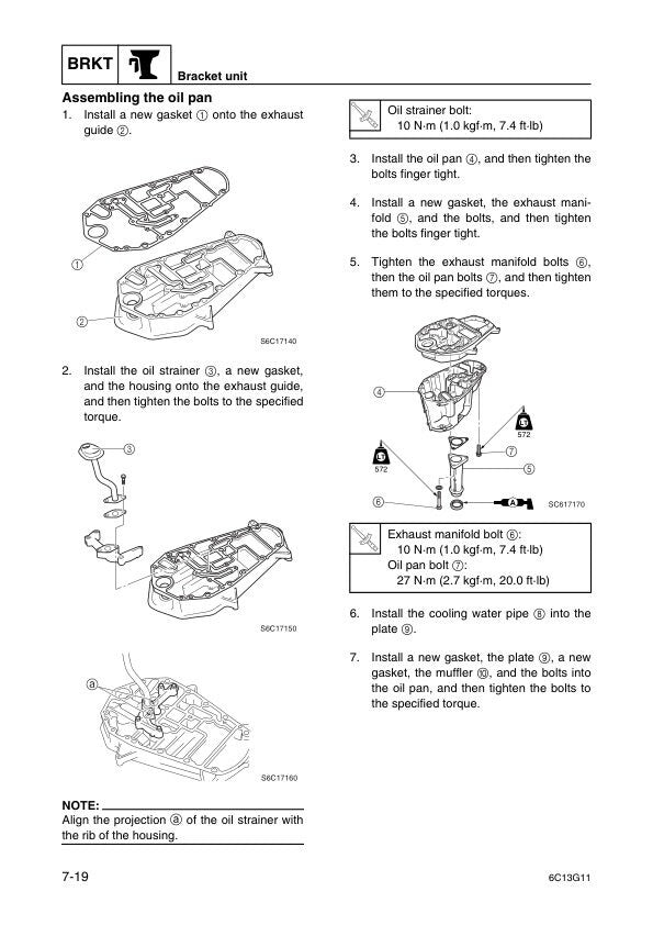Yamaha F50 F60 Outboard Service Manual sample page showing schematics and diagrams
