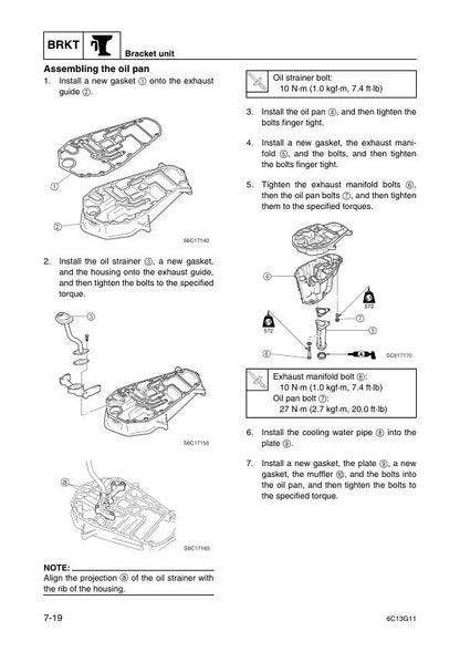 Yamaha F50 F60 Outboard Service Manual sample page showing schematics and diagrams