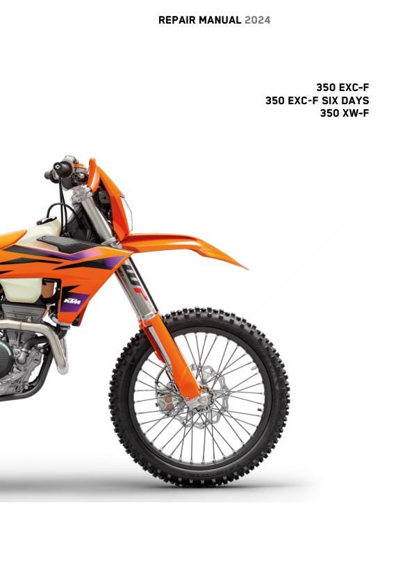 KTM 350 EXC Motorcycle Service Manual factory service manual title page