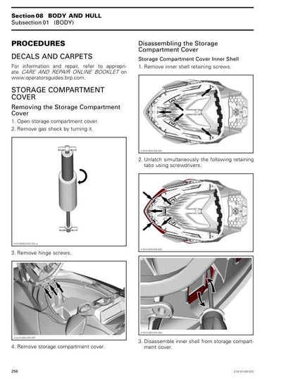 Seadoo GTI GTR Wake 170 Fish Pro Service Manual sample page with service data and tables