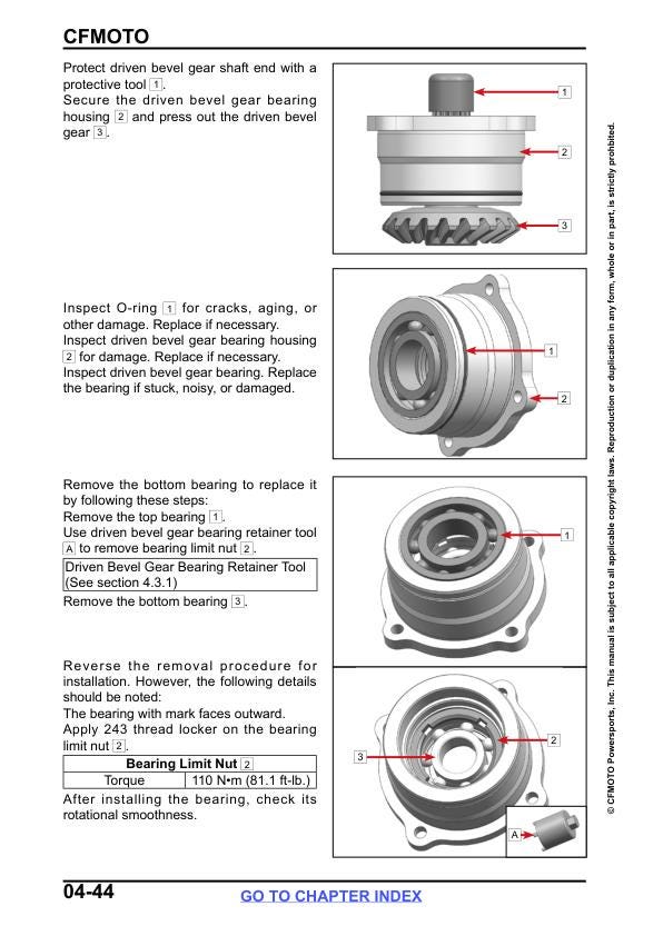 CFMOTO UFORCE 800 XL Service Repair Manual sample page from service manual