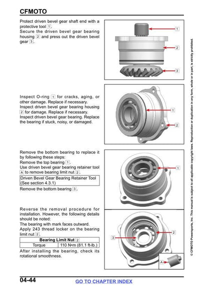 CFMOTO UFORCE 800 XL Service Repair Manual sample page from service manual