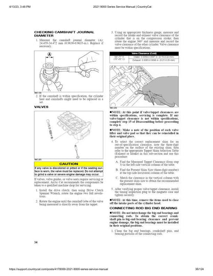 Arctic Cat Thundercat ZR 9000 Snowmobile Service Manual sample page with diagrams and specifications