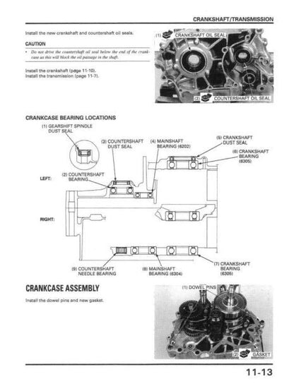 Honda Rebel CMX250 Motorcycle Service Manual sample page from the repair manual