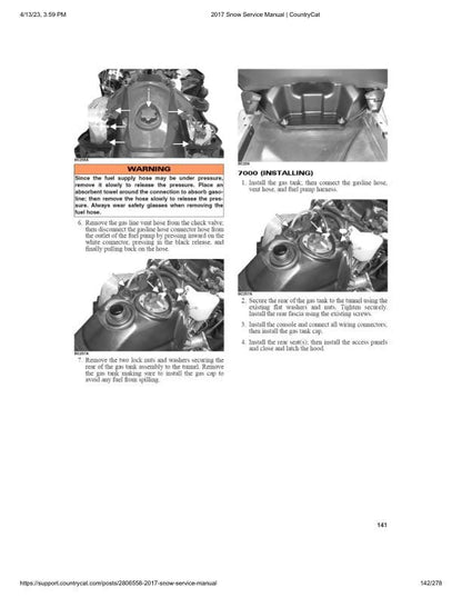 Arctic Cat Bearcat Lynx Pantera Snowmobile Service Manual sample page from the repair manual