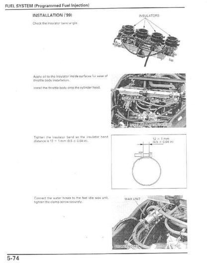 Honda CBR1100 Motorcycle Service Manual sample page from the repair manual
