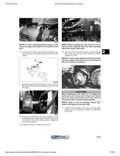 Arctic Cat F M Z1 Crossfire Bearcat Snowmobile Service Manual sample page showing repair procedures