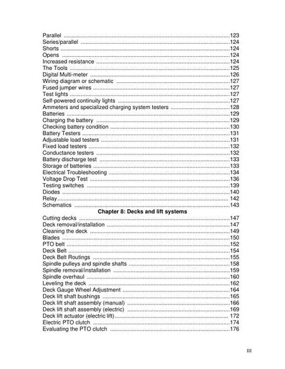 Cub Cadet 2000 Tractor Service Manual sample page with diagrams and specifications