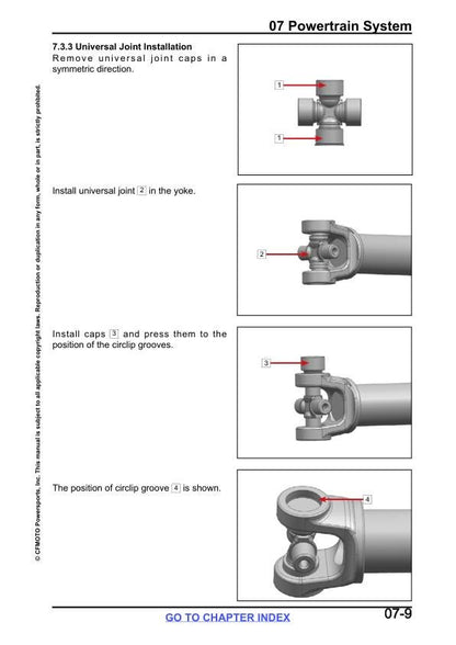 CFMOTO UFORCE 800 XL Service Repair Manual sample page with service data and tables