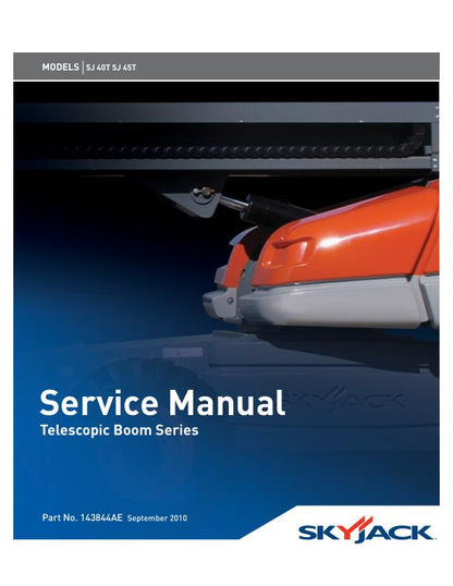 Skyjack SJ40T SJ45T Telescopic Boom Lift Service Manual factory service manual title page