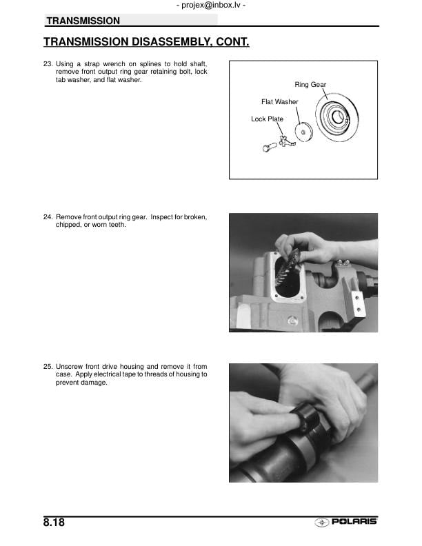 Polaris Sportsman 400 500 ATV Service Manual sample page from the repair manual