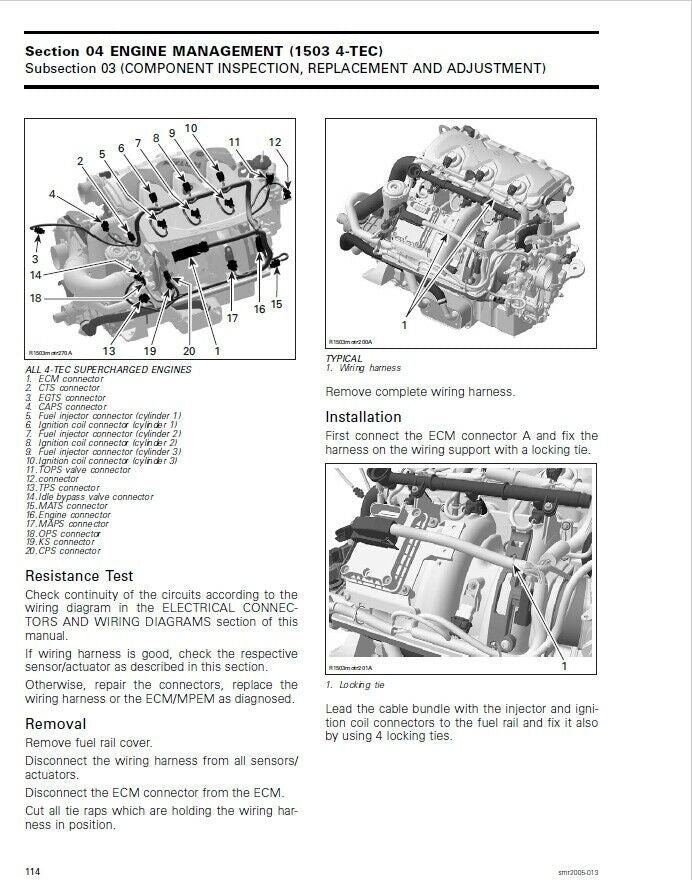 Sea-Doo GTX RXP RXT WAKE Service Manual sample page with service data and tables