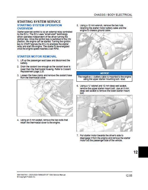 Polaris Ranger XP 1000 UTV Service Manual sample page from service manual
