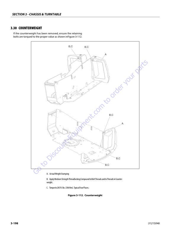 JLG 800 AJ Articulated Boom Lift Service Manual sample page showing schematics and diagrams