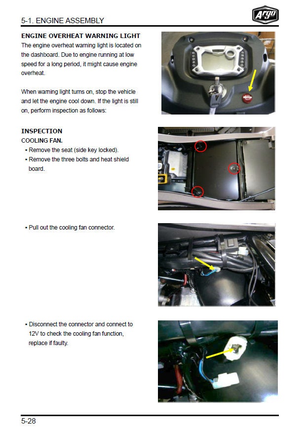 Argo XPLORER XRT 1000 UTV Service Manual sample page from service manual
