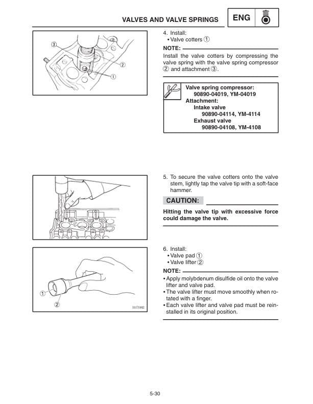 Yamaha RX1 Apex Service Snowmobile Manual sample page showing repair procedures