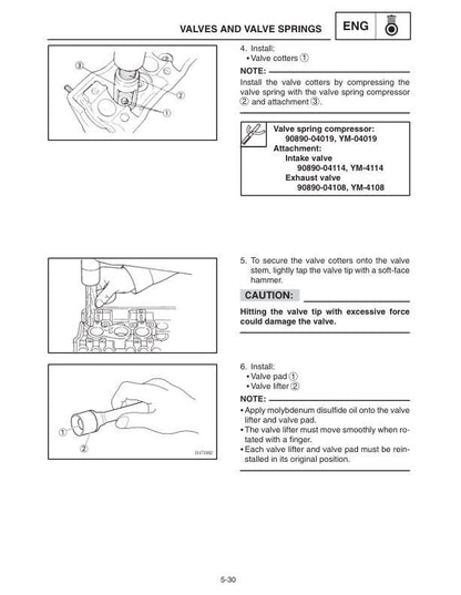Yamaha RX1 Apex Service Snowmobile Manual sample page showing repair procedures