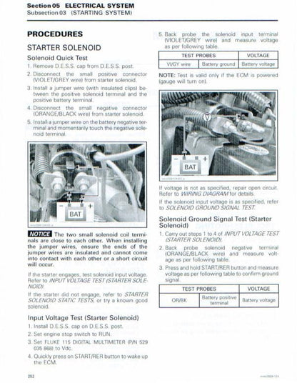 Skidoo REV 1200 GTX GSX MXZ Snowmobile Service Manual sample page showing repair procedures