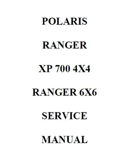 Polaris Ranger XP 700 UTV Service Manual factory service manual title page