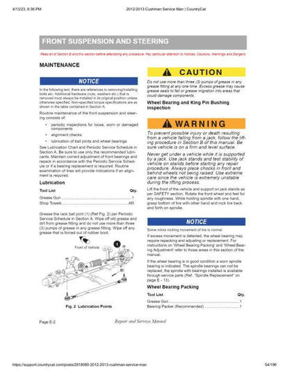 Cushman Electric Shuttle 2 4 6 Golf Cart Service Manual sample page showing repair procedures