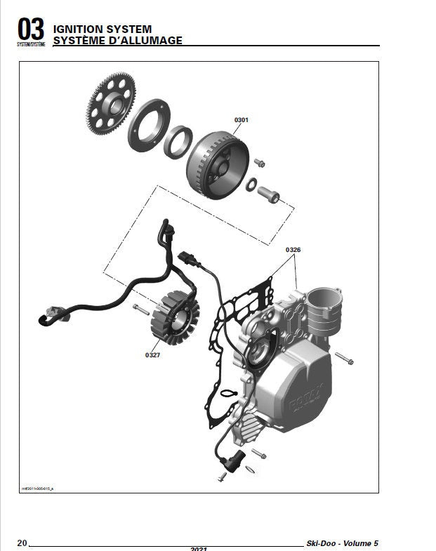 Skidoo ACE 600 900 Snowmobile Service Manual sample page with diagrams and specifications