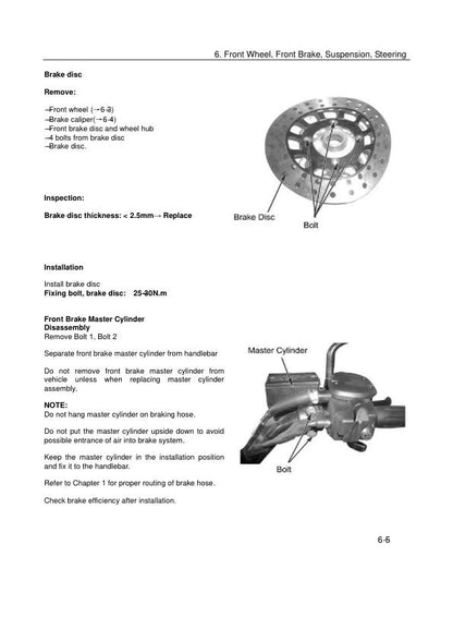 CF MOTO CF 500 Service Repair Manual sample page with technical illustrations