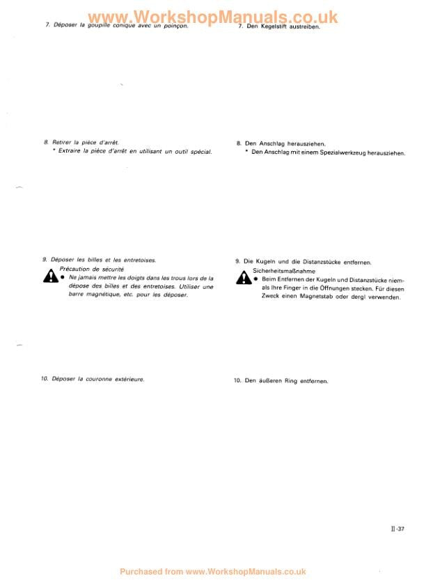 Kubota KH 36 41 51 61 66 91 101 151 Excavator Service Manual sample page with diagrams and specifications