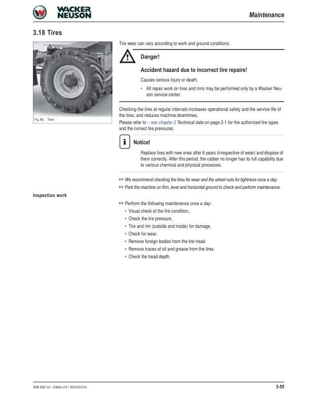 Wacker Neuson 3001 Dumper Service Manual sample page from the repair manual