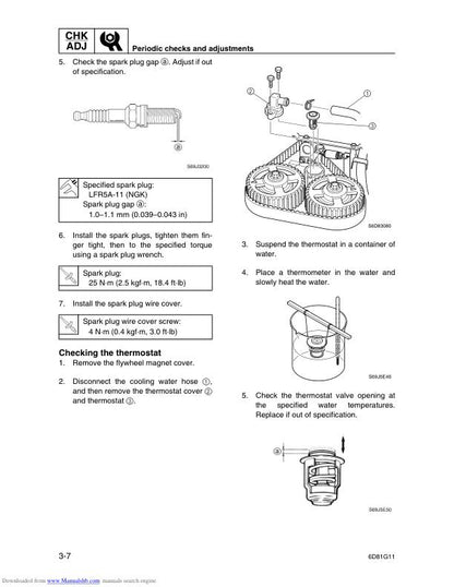 Yamaha F90D Outboard Service Manual sample page from service manual
