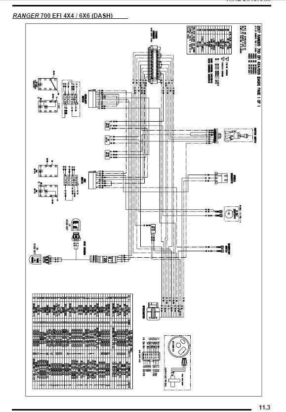 Polaris Ranger XP 700 UTV Service Manual sample page with service data and tables