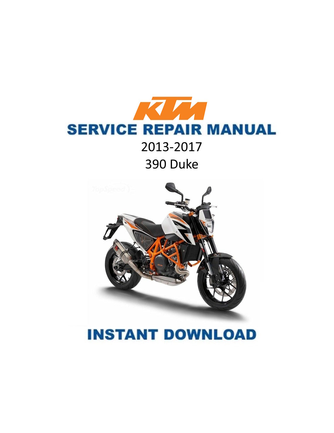 KTM 390 Duke Motorcycle Service Manual PDF | 2013-2017